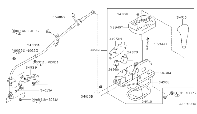 2001 Nissan Maxima Plate-Adaptor Diagram for 34981-3J400