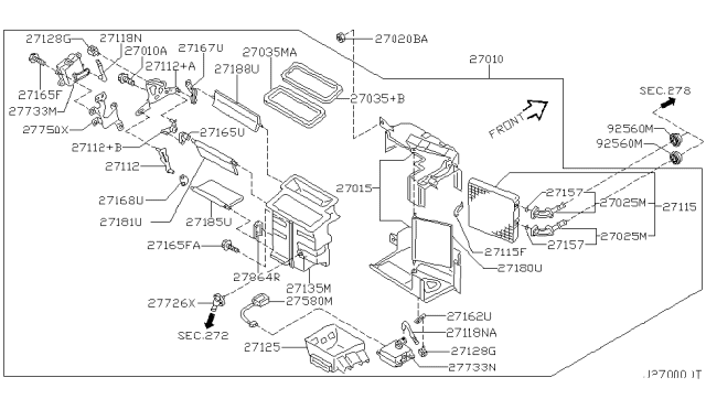 2002 Nissan Maxima Heater & Blower Unit Diagram 3