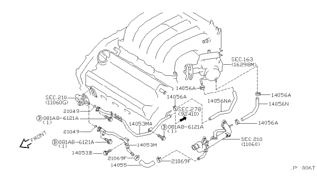 2001 Nissan Maxima Water Hose & Piping Diagram 3