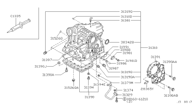 2003 Nissan Maxima Torque Converter,Housing & Case Diagram 2