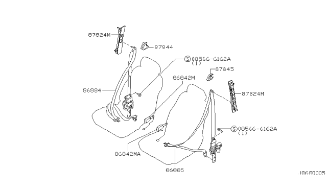 2000 Nissan Maxima Front Seat Belt Diagram 1