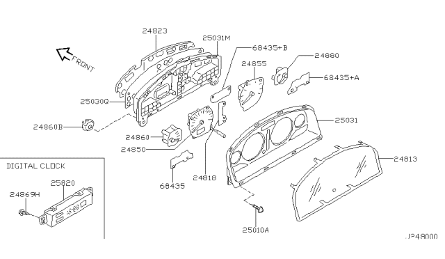 2001 Nissan Maxima Meter Assy-Fuel Diagram for 24830-2Y910