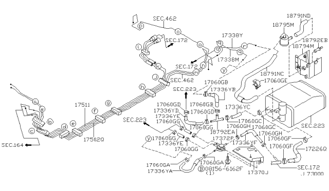 2002 Nissan Maxima Hose-Evaporation Diagram for 17336-2Y920