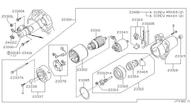 2002 Nissan Maxima Gear & Shaft Set Diagram for 23360-50Y12
