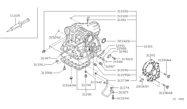 2002 Nissan Maxima SPACER-Parking PAWL Diagram for 31437-80X02