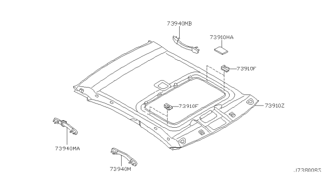 2003 Nissan Maxima Roof Trimming Diagram 2