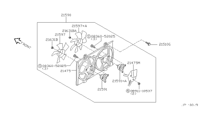 2002 Nissan Maxima Radiator,Shroud & Inverter Cooling Diagram 3