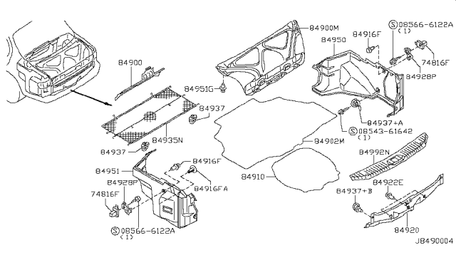 2001 Nissan Maxima Finisher-Rear Wheel House,Rear LH Diagram for 84951-3Y100