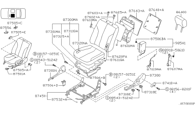 2001 Nissan Maxima Knob-Lifter Lever Diagram for 87346-89903