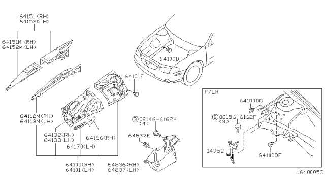 2002 Nissan Maxima Hood Ledge & Fitting Diagram 2