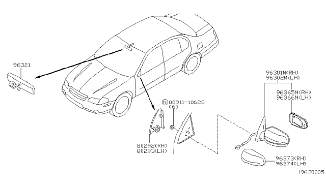 2000 Nissan Maxima Rear View Mirror Diagram 1