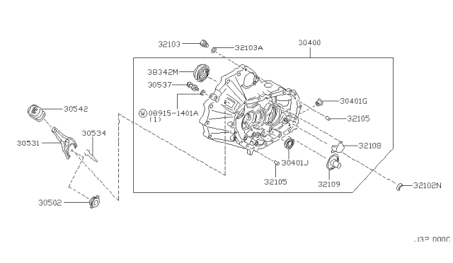 2000 Nissan Maxima Housing Assy-Clutch Diagram for 30400-2Y014