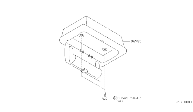 2002 Nissan Maxima Console Assembly-Roof Diagram for 96980-2Y002