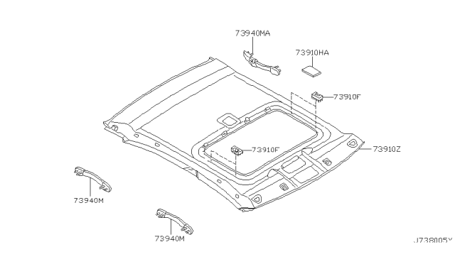 2000 Nissan Maxima Roof Trimming Diagram 4