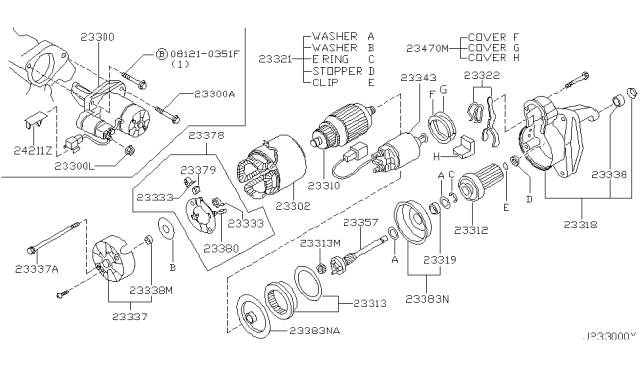 2001 Nissan Maxima Cover Assy-Rear Diagram for 23337-8J110