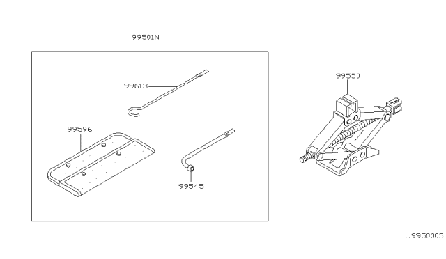 2002 Nissan Maxima Tool Kit & Maintenance Manual Diagram