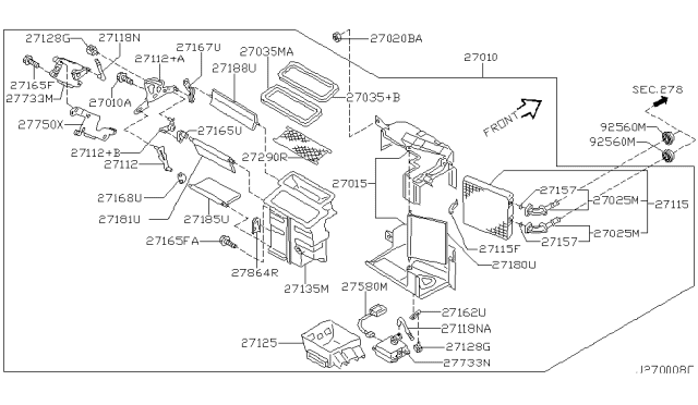 2003 Nissan Maxima Heater & Blower Unit Diagram 6