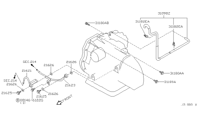 2002 Nissan Maxima Auto Transmission,Transaxle & Fitting Diagram 2