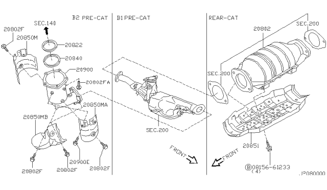 2002 Nissan Maxima Cap-Converter Diagram for 20822-3Y110