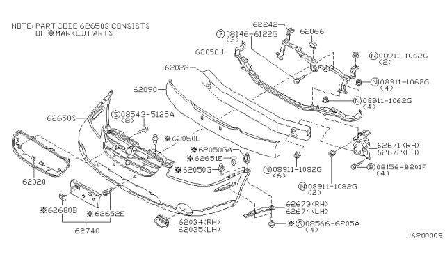 2000 Nissan Maxima Front Bumper Diagram