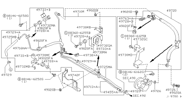 2003 Nissan Maxima Power Steering Piping Diagram 1