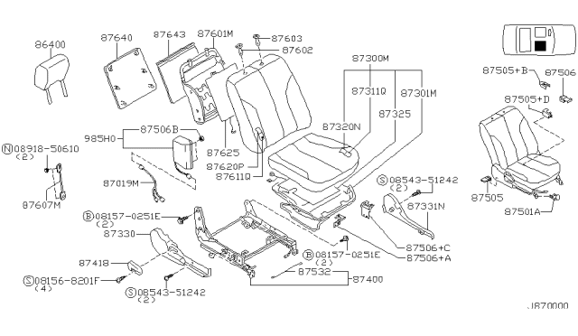 2001 Nissan Maxima Front Seat Diagram 7