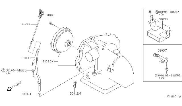 2003 Nissan Maxima Auto Transmission,Transaxle & Fitting Diagram 1