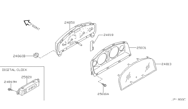 2003 Nissan Maxima Speedometer Assembly Diagram for 24820-2Y112