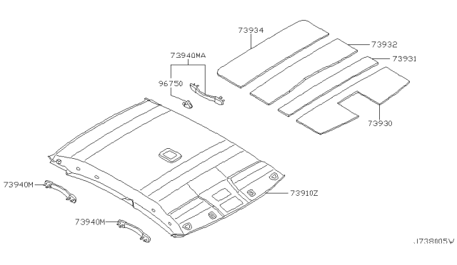 2002 Nissan Maxima Hanger-Coat Diagram for 73948-2L903