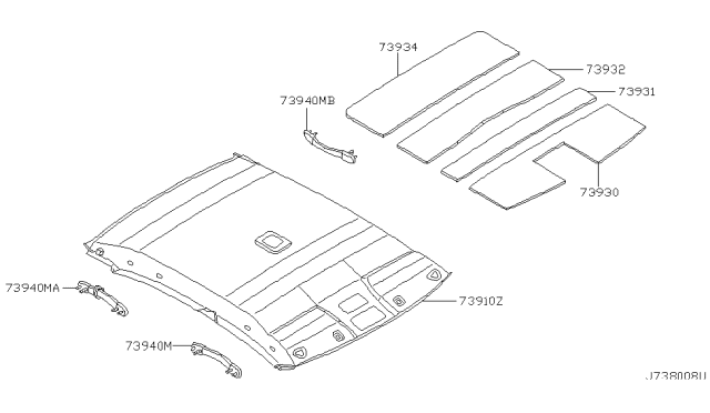 2003 Nissan Maxima Grip Assembly-Assist Diagram for 73940-3Y260