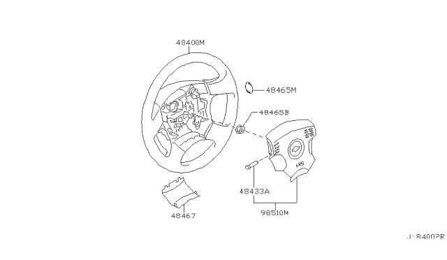 2001 Nissan Maxima Air Bag Driver Side Module Assembly Diagram for K851M-5Y800