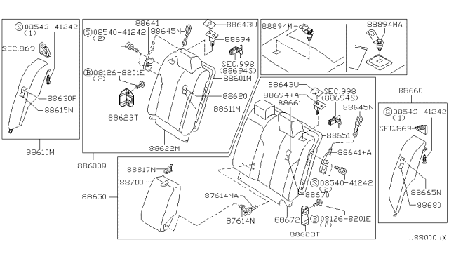 2003 Nissan Maxima Rear Seat Diagram 1