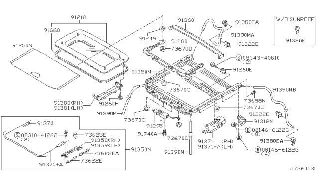 2003 Nissan Maxima Hose-Drain Diagram for 91390-1P100