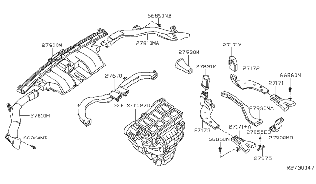 2016 Nissan Maxima Nozzle & Duct Diagram