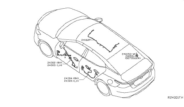 2017 Nissan Maxima Harness Assembly-Door Front LH Diagram for 24125-9DD0A