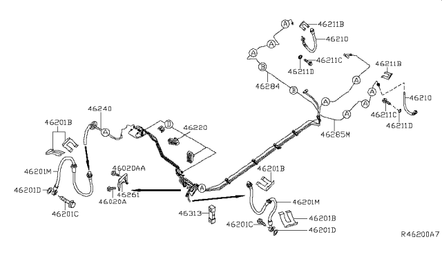 2019 Nissan Maxima Brake Piping & Control Diagram 2