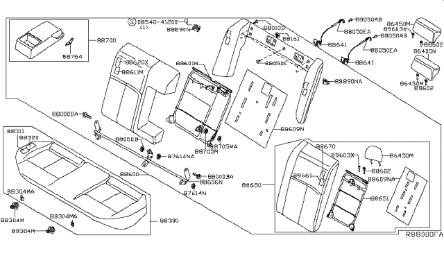 2019 Nissan Maxima Rear Seat Diagram 2