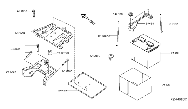 2017 Nissan Maxima Battery & Battery Mounting Diagram