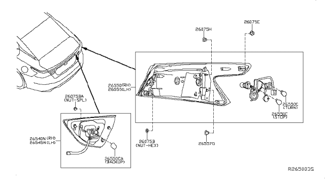 2019 Nissan Maxima Rear Combination Lamp Diagram 1