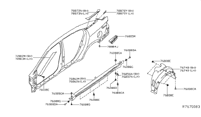 2017 Nissan Maxima Body Side Fitting Diagram 1