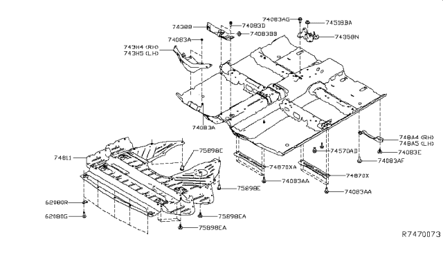 2018 Nissan Maxima Bracket-Gusset,Front RH Diagram for G43H4-3TAMB