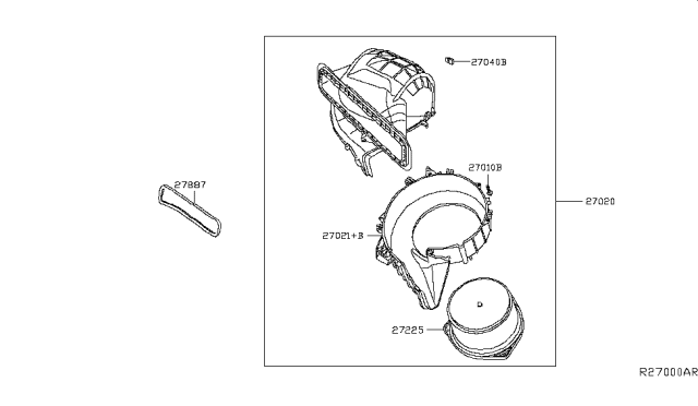 2018 Nissan Maxima Motor Assembly-Blower W/CASESE Diagram for 27225-3TA1A