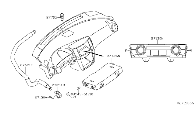 2019 Nissan Maxima Amplifier-Control,Air Conditioner Diagram for 27760-9DJ0B