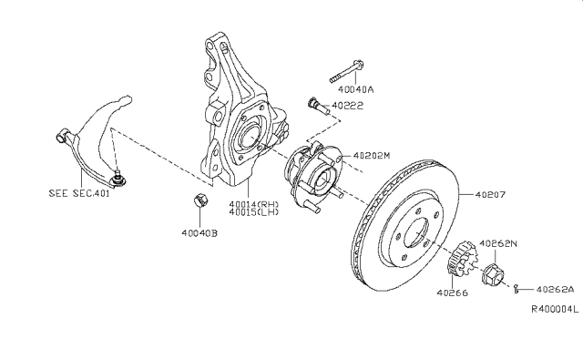 2019 Nissan Maxima Rotor-Disc Brake, Front Diagram for 40206-9N00C