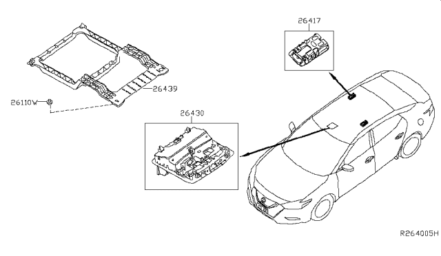 2017 Nissan Maxima Map Lamp Assy Diagram for 26430-4RA1A