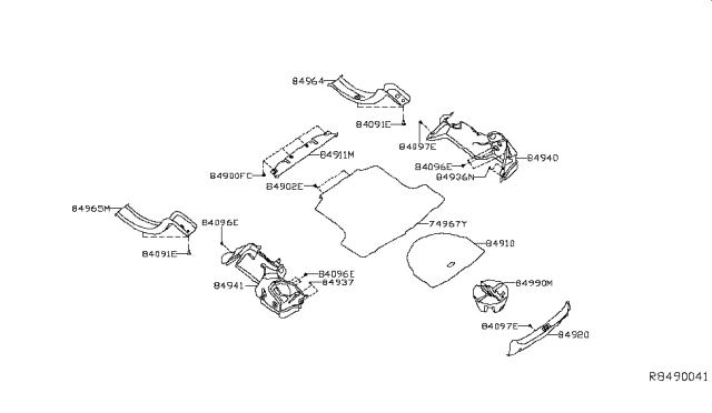 2017 Nissan Maxima Finisher-Trunk,Rear Diagram for 84920-4RA0A