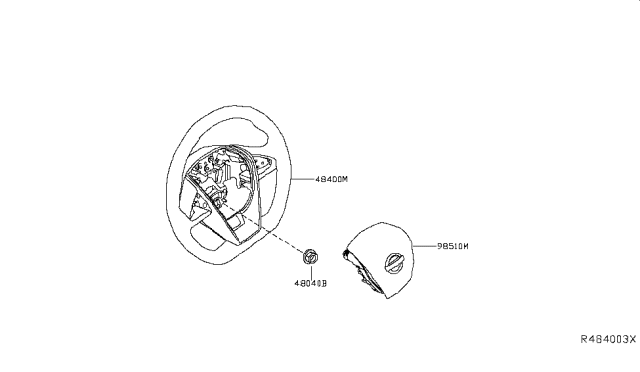 2019 Nissan Maxima Air Bag Driver Side Module Assembly Diagram for 98510-9DD8A