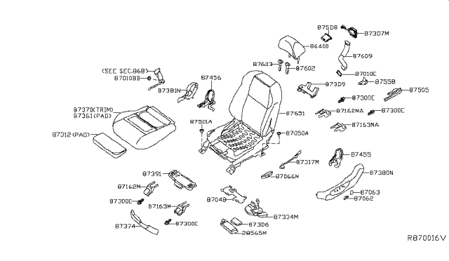 2017 Nissan Maxima Front Seat Diagram 1