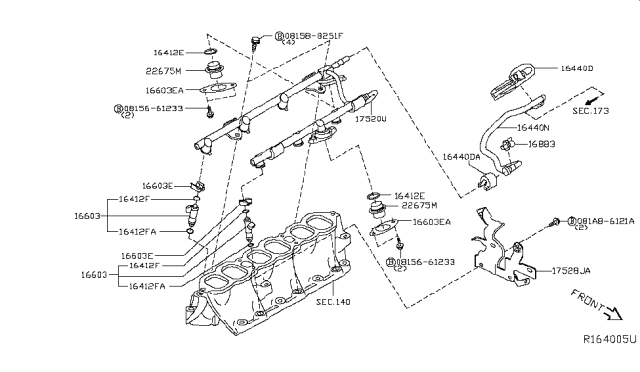 2018 Nissan Maxima Injector Assy-Fuel Diagram for 16600-9DE0B