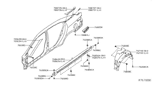2019 Nissan Maxima Body Side Fitting Diagram 1